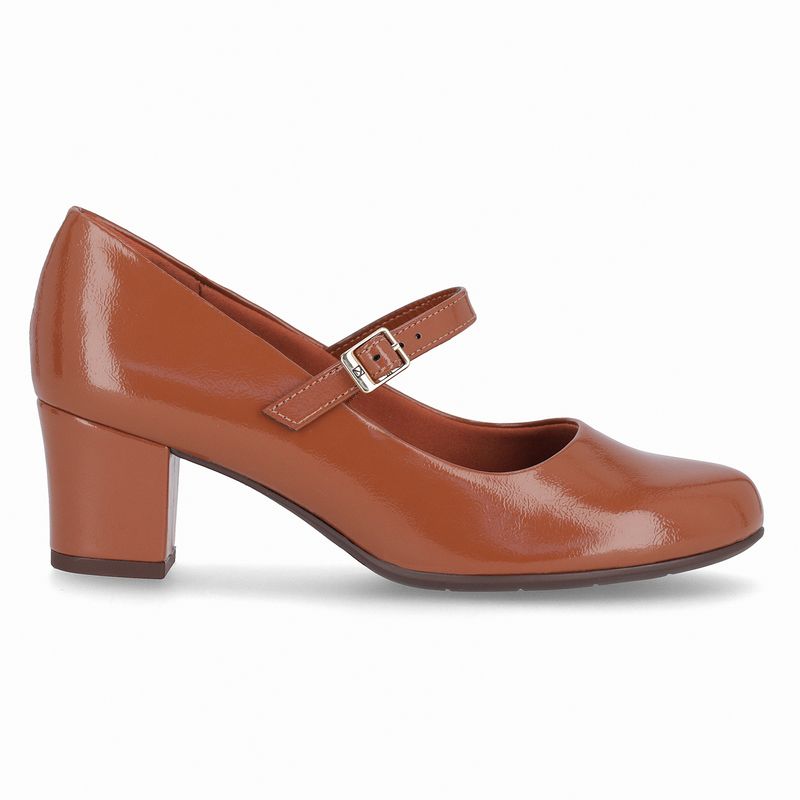 Sapato Boneca Laura Salto Médio Ocre