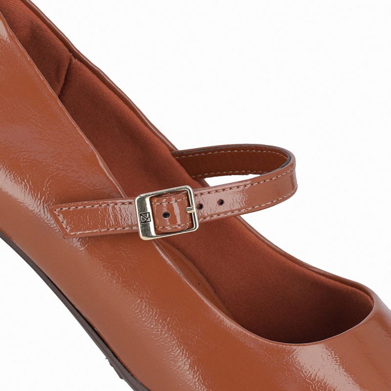 Sapato Boneca Laura Salto Médio Ocre