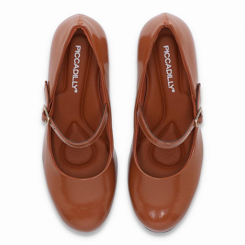 Sapato Boneca Laura Salto Médio Ocre