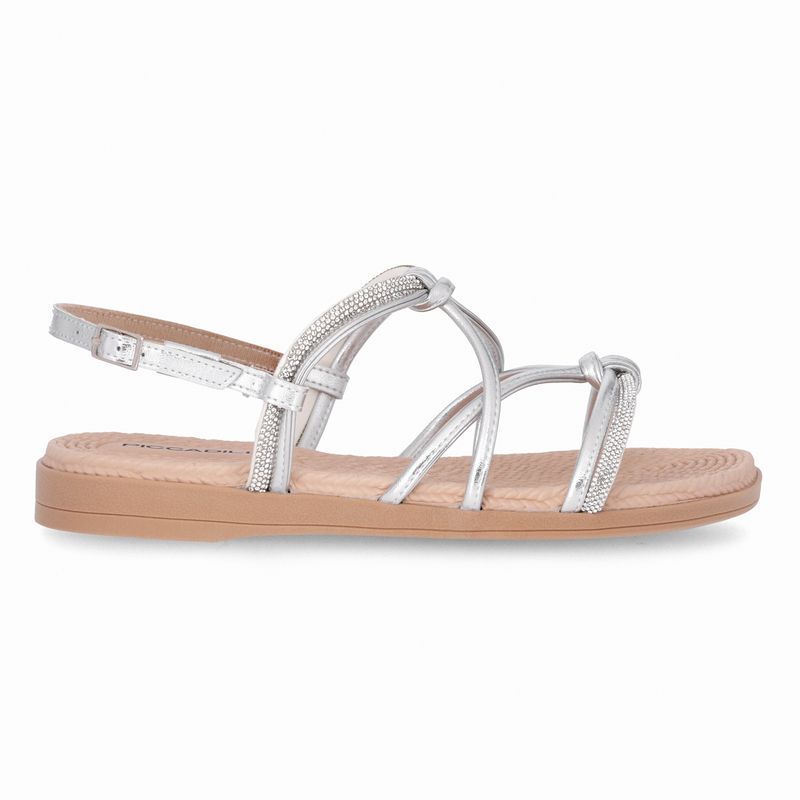 Rasteirinha Adla Prata com Cristal