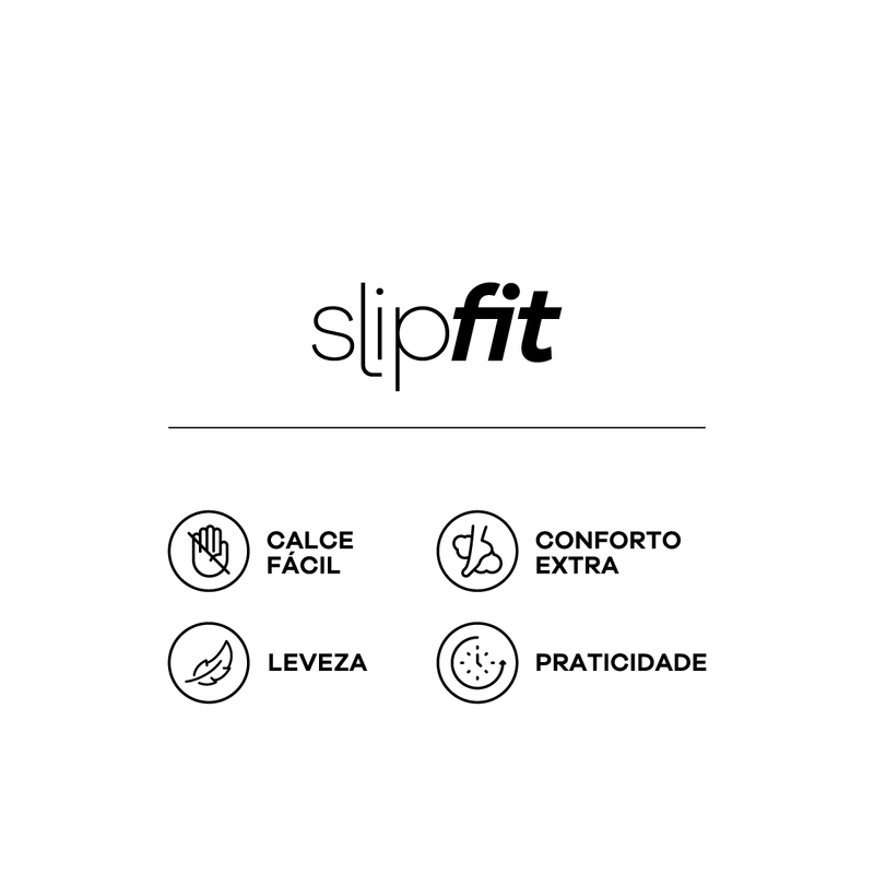 Tênis SlipFit Salto Médio Off White com Preto